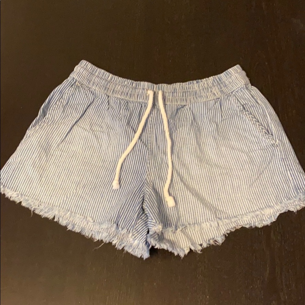 Aerie Pinstripe Frayed Soft Shorts